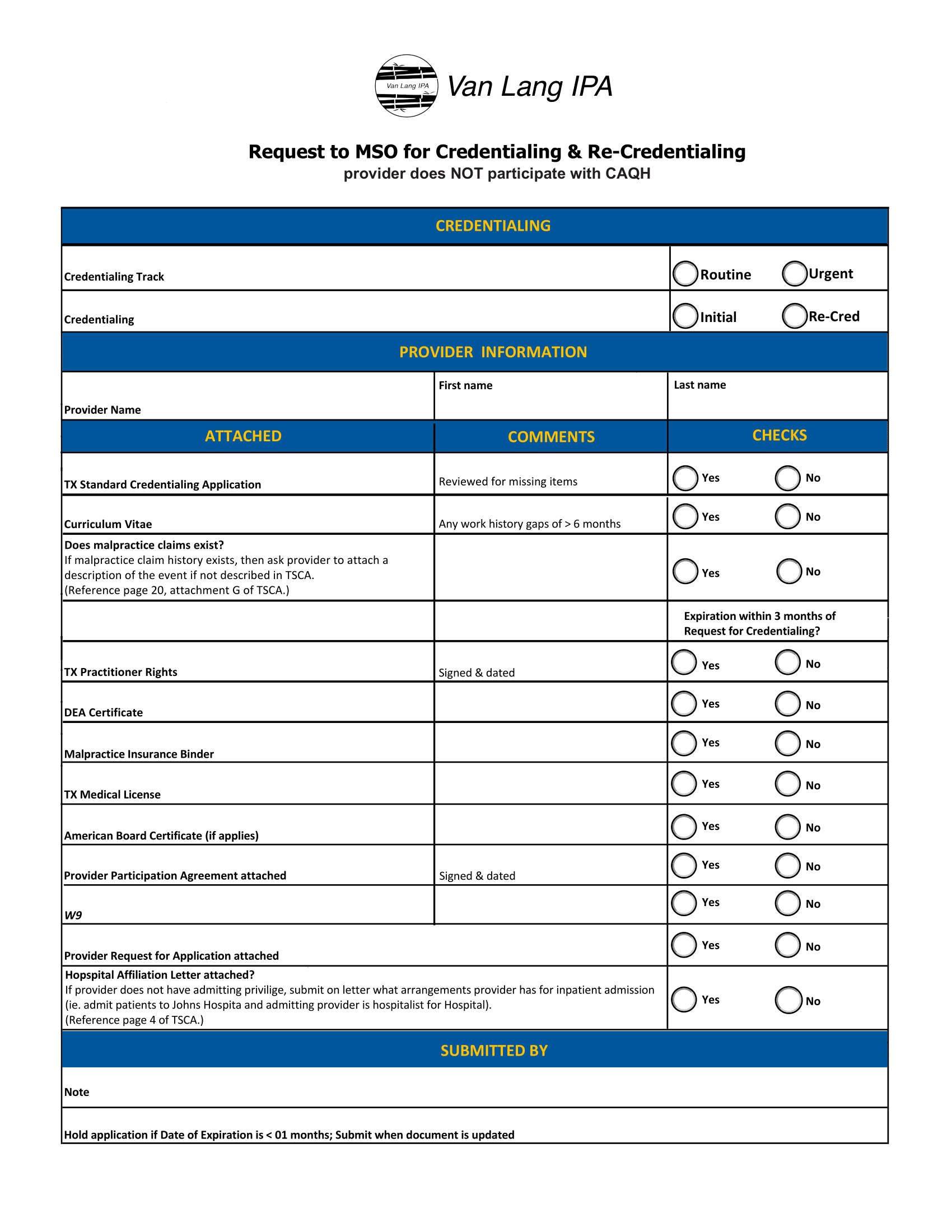 Provider Network Operations - Van Lang IPA